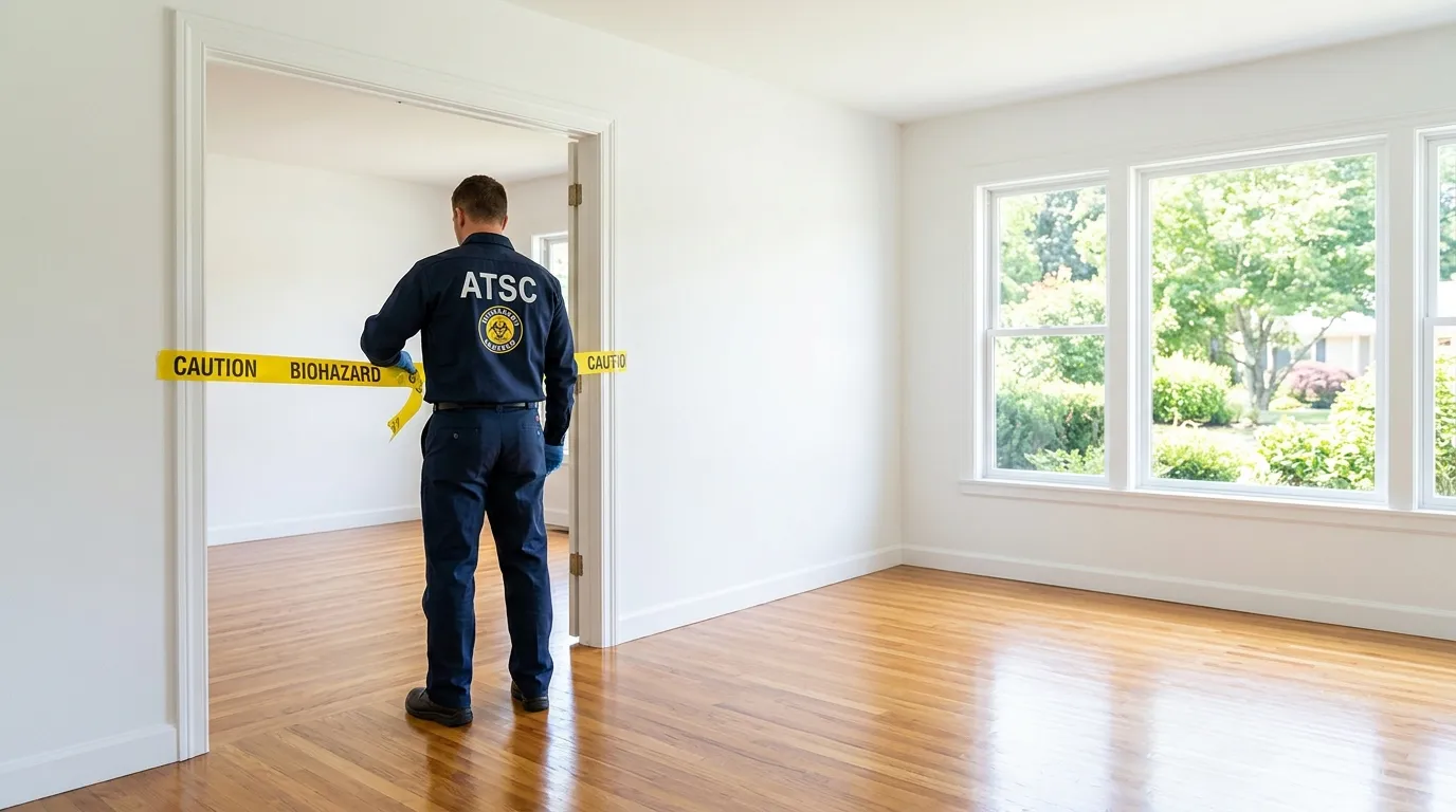 Certified biohazard cleanup crew performing Decomposition Cleanup in Pebble Creek
